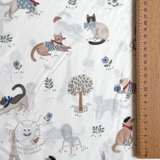 Tissu coton Vive la France design A digital print