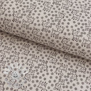 Tissu velours cotelé STRETCH Little deer light sand