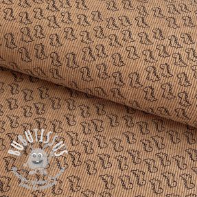 Tissu velours cotelé STRETCH Little dino sand
