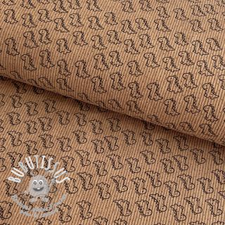 Tissu velours cotelé STRETCH Little dino sand