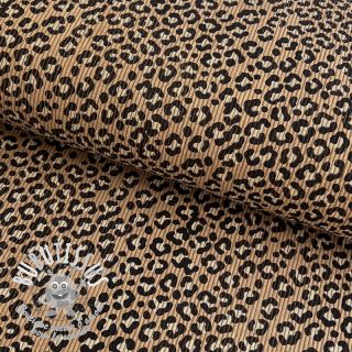 Tissu velours cotelé STRETCH Little Leopard sand