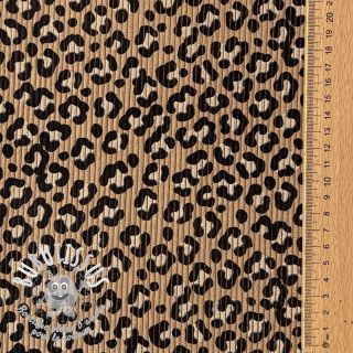 Tissu velours cotelé STRETCH Little Leopard sand