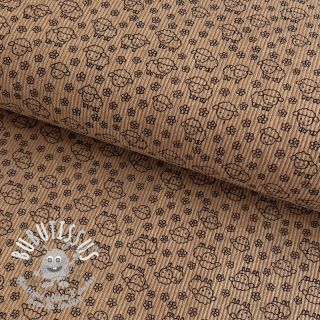 Tissu velours cotelé STRETCH Little sheep sand