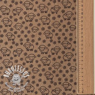Tissu velours cotelé STRETCH Little sheep sand