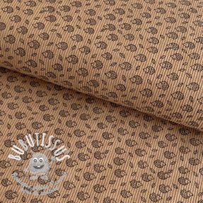 Tissu velours cotelé STRETCH Little hedgehog sand
