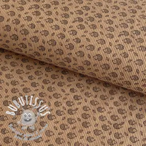 Tissu velours cotelé STRETCH Little hedgehog sand