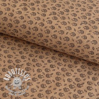 Tissu velours cotelé STRETCH Little hedgehog sand