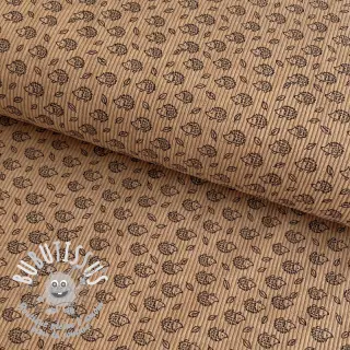Tissu velours cotelé STRETCH Little hedgehog sand