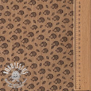 Tissu velours cotelé STRETCH Little hedgehog sand