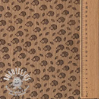 Tissu velours cotelé STRETCH Little hedgehog sand