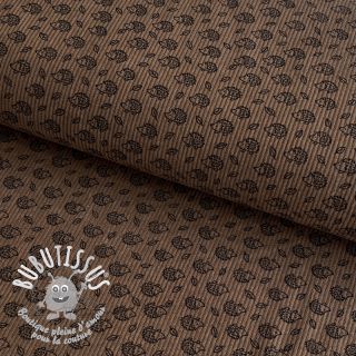 Tissu velours cotelé STRETCH Little hedgehog taupe