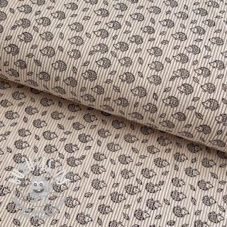 Tissu velours cotelé STRETCH Little hedgehog light sand