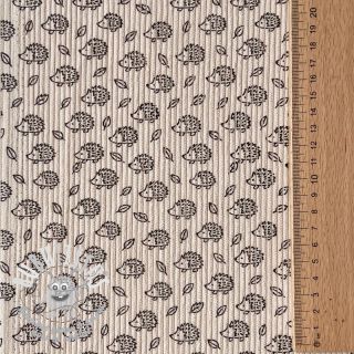 Tissu velours cotelé STRETCH Little hedgehog light sand
