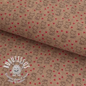 Tissu velours cotelé STRETCH Little foxes sand