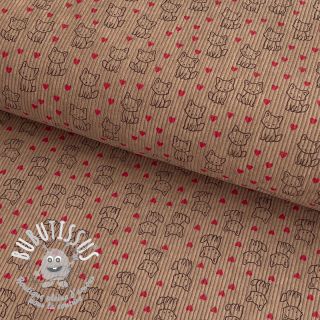 Tissu velours cotelé STRETCH Little foxes sand