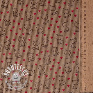 Tissu velours cotelé STRETCH Little foxes sand