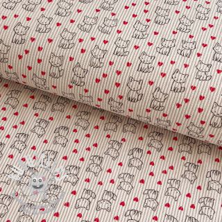 Tissu velours cotelé STRETCH Little foxes light sand