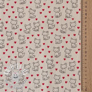 Tissu velours cotelé STRETCH Little foxes light sand