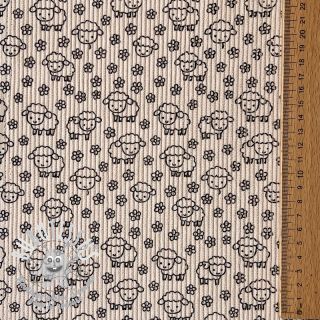 Tissu velours cotelé STRETCH Little sheep light sand