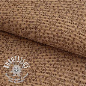 Tissu velours cotelé STRETCH Little deer sand