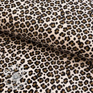 Tissu velours cotelé STRETCH Little Leopard light sand