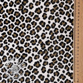 Tissu velours cotelé STRETCH Little Leopard light sand