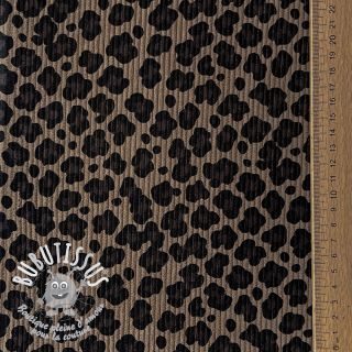 Tissu velours cotelé STRETCH Little Leopard taupe