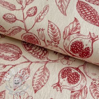 Tissu déco RUSTIC VINTAGE PRINT Granata groseille