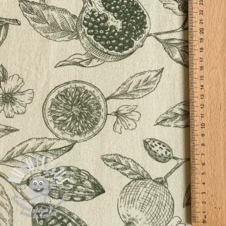 Tissu déco RUSTIC VINTAGE PRINT Granata kaki