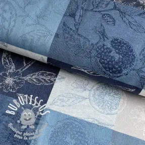 Tissu déco FRENCH TABLE CLOTH JACQUARD Cabosse allover indigo