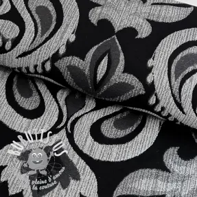 Tissu déco jacquard Baccara argent