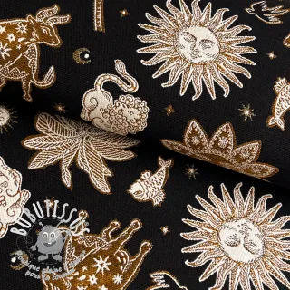 Tissu déco jacquard Pygmalion noir