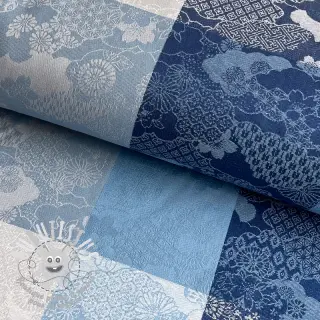 Tissu déco FRENCH TABLE CLOTH JACQUARD Niwa allover indigo