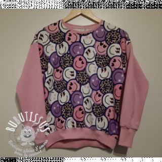 Sweat Happy faces purple digital print