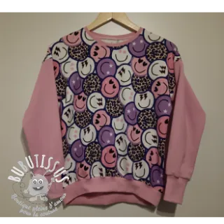 Sweat Happy faces purple digital print