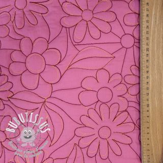 Tissu matelassé Flowers pink