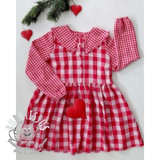 Tissu double gaze/mousseline Double sided CHECKS MINI red