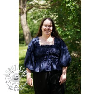 Tissu Popeline de coton navy