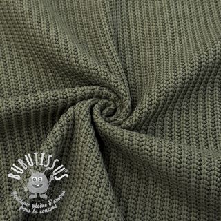 Tissu tricot BIG KNIT camo green