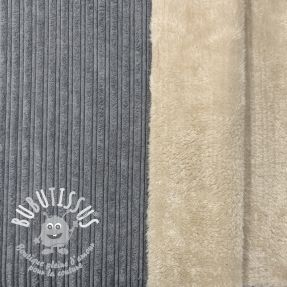 Tissu velours cotelé Cofur fleece grey