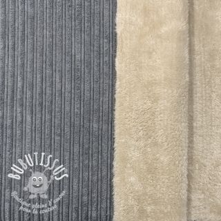 Tissu velours cotelé Cofur fleece grey