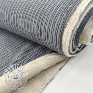 Tissu velours cotelé Cofur fleece grey