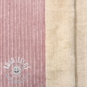 Tissu velours cotelé Cofur fleece rose