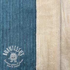 Tissu velours cotelé Cofur fleece petrol