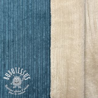 Tissu velours cotelé Cofur fleece petrol