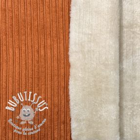 Tissu velours cotelé Cofur fleece brick