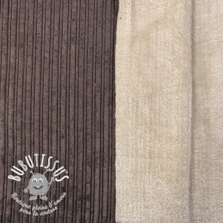 Tissu velours cotelé Cofur fleece dark brown