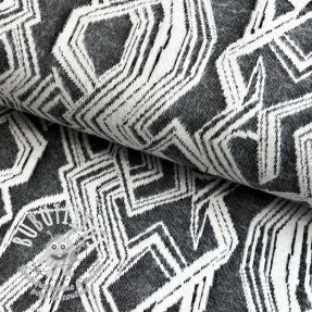 Tissu maille tricot jacquard Comfy Broken checks black