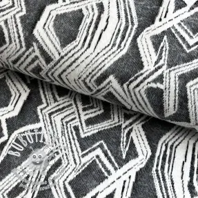 Tissu maille tricot jacquard Comfy Broken checks black