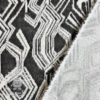 Tissu maille tricot jacquard Comfy Broken checks black